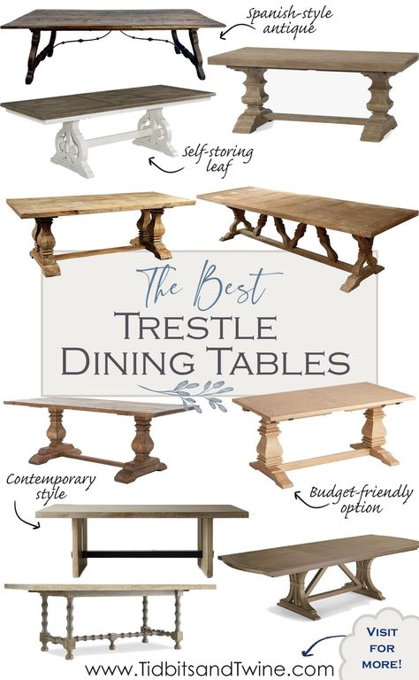 Large Trestle Dining Table, Trestle Dining Room Table, Trestle Kitchen Table, Trestle Extendable Dining Table, Dining Room Trestle Table, Large Pedestal Dining Table, 10’ Dining Table, Modern Farmhouse Dining Room Table Rectangle, Timeless Kitchen Table And Chairs