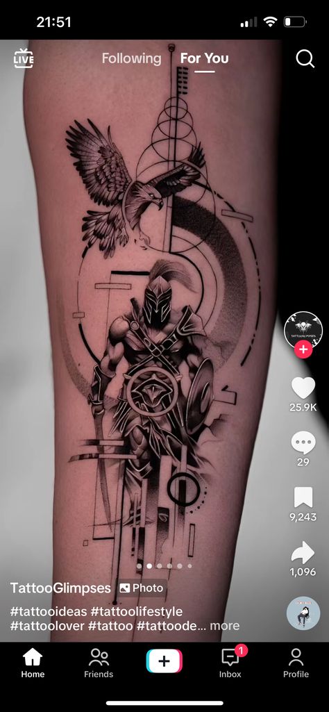 Geometric Spartan Tattoo, Spartan Tattoo Forearm, Men Tattoo Ideas Forearm Half Sleeves, Polka Tattoo Designs, Forearm Cover Up Tattoos, Trash Polka Tattoos, Tattoo Font For Men, Trash Polka Tattoo Designs, Worst Tattoos