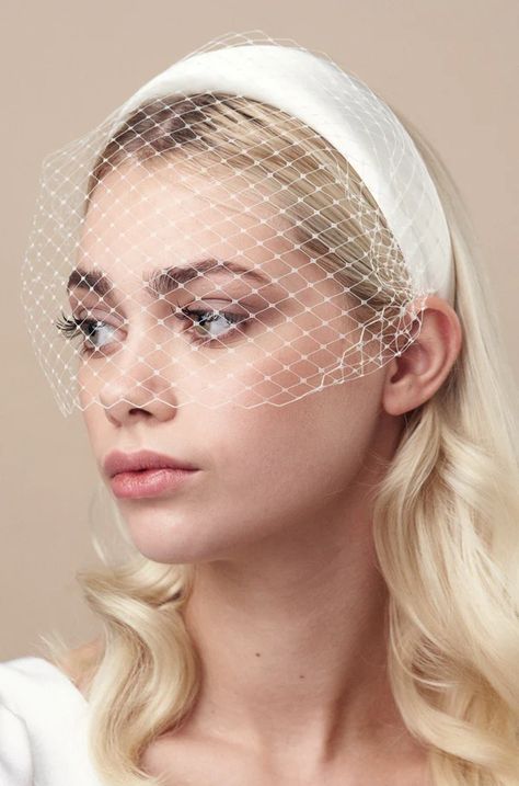 Veil Headband, Birdcage Veils, Bridal Birdcage Veils, Headband Veil, Bridesmaid Headband, Short Veil, Satin Headband, Birdcage Veil, Silk Headband