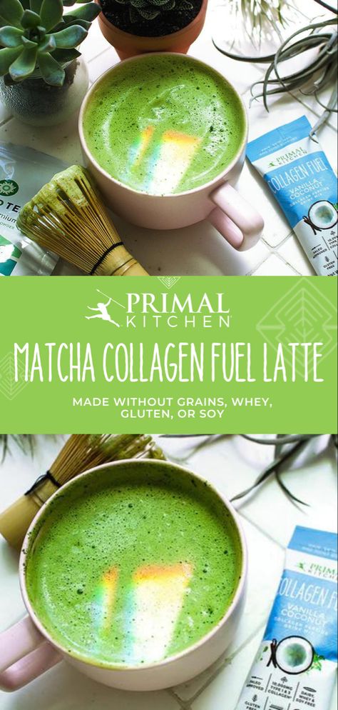 Matcha Collagen, Clean Protein, Primal Kitchen, Cashew Milk, Primal Recipes, Vanilla Coconut, Astringent, 2 Ingredient, Matcha Latte