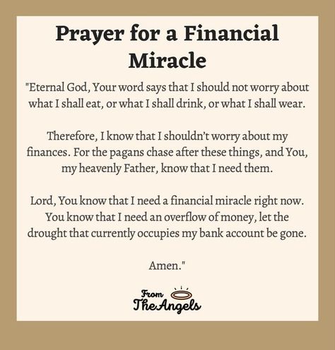 Prayer Money Prayer For Money Miracle, Prayers For Financial Breakthrough, Prayer For Finances, Financial Breakthrough, Financial Prayers, Warfare Prayers, Money Prayer, Money Spells That Work, Types Of Prayer