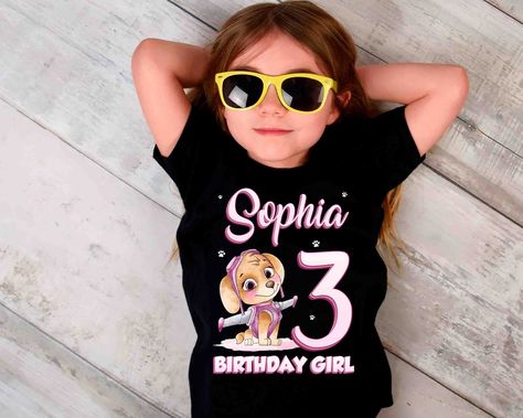 Custom Skye Birthday T-Shirt . . . . Celebrate your little child’s special day with our adorable personalized birthday t-shirt. This lovingly designed shirt is the perfect way to mark your child’s birthday in style. . . . #skye #pawpatrol #pawpatrolparty #skyepatrolshirt #skyebirthday Paw Patrol Party, 3rd Birthday, Paw Patrol, Personalized Birthday, Special Day, Girl Birthday, In Style, Celebrities, Birthday