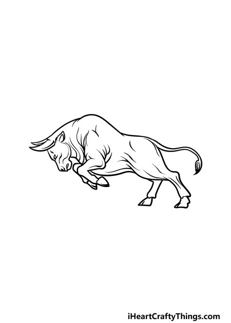 Bull Running Drawing, Brahman Bull Drawing, Bull Sketch Drawings, Pretty Bull Tattoo, Charging Bull Drawing, Bull Tattoo Stencil, Bull Lineart, Charging Bull Tattoo, Bull Drawing Taurus