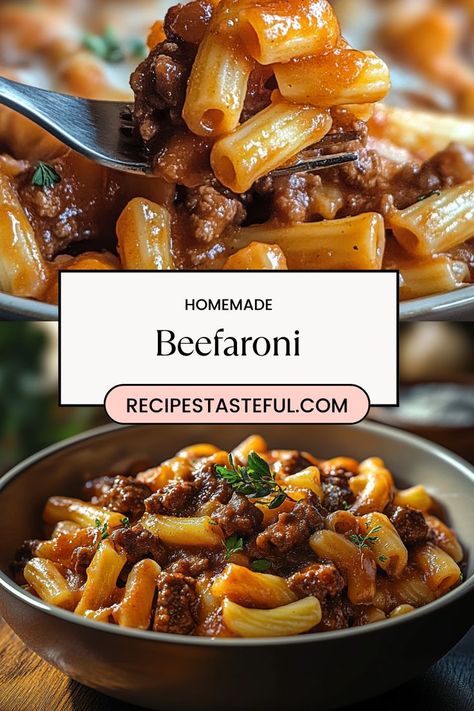 Macaroni And Ground Beef Recipes, Beef And Macaroni Recipes, Homemade Beefaroni Recipe, Homemade Beefaroni, Beef A Roni, Beefaroni Recipe, Family Friendly Dinners, Spaghetti Noodles, Elbow Macaroni