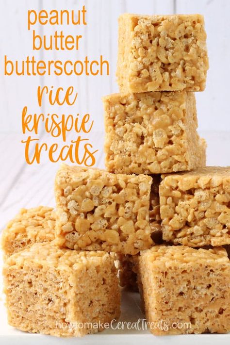 Rice Crispy Treats Butterscotch, Peanut Butter Caramel Rice Krispie Treats, Peanutbutter Butterscotch Rice Krispies, Rice Krispie Treats With Butterscotch Chips, Peanut Butter Butterscotch Rice Crispy Treats, Peanut Butter Rice Crispy Treats No Marshmallow, Rice Krispie Scotcheroos Butterscotch Chips, Butterscotch Peanut Butter Rice Krispies, Peanut Butter Butterscotch Bars