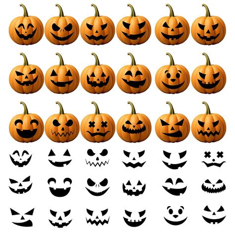 PRICES MAY VARY. Sticker Size: Our collection includes halloween stickers such as 3.7 inches * 3.7 inches jack o lantern face stickers, ghost face stickers, and make a face stickers. They are suitable for different sizes of pumpkins and are ideal for use with our pumpkin decorating kit and in creating various halloween pumpkin decorations and halloween pumpkin decor. For kid: This is undoubtedly a safe way for kids to decorate pumpkins. With our halloween stickers for kids, allow your child’s im Halloween Pumpkin Faces Ideas, Pumpkin Carving Ideas Faces, Easy Jack O Lantern Faces, Pumpkin Faces Template, Pumpkin Face Ideas, Pumpkin Carving Faces, Pumpkin Faces Ideas, Pumpkin Face Templates, Halloween Pumpkin Faces