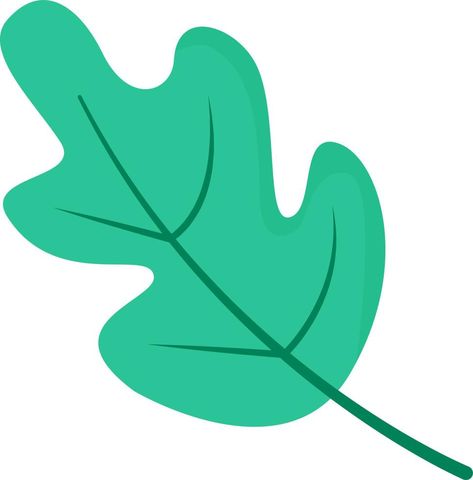 Green oak leaf semi flat color vector object. Forest flora. Wood and wild nature. Full sized item on white. Foliage simple cartoon style illustration for web graphic design and animation Leaf Animation, Web Graphic Design, Simple Cartoon, Wild Nature, Oak Leaf, Graphic Elements, Color Vector, Animation Design, Flat Color