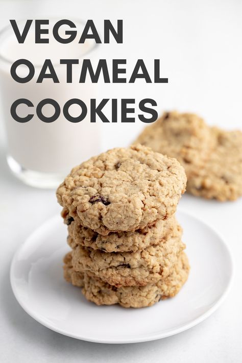 Vegan Oatmeal Cookies 3 Ingredients, Vegan Oatmeal Chocolate Chip Cookies, Vegan Oatmeal Raisin Cookies, Vegan Oatmeal Cookies, A Couple Cooks, Vegan Peanut Butter Cookies, Vegan Cookie, Vegan Oatmeal, Banana Oatmeal Cookies