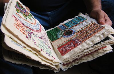 Million Little Stitches: The Crazy Quilt Journal Textile Book, Quilt Journal, Fabric Journal, Crazy Quilt Stitches, Fabric Books, Cereal Boxes, Creative Textiles, Crazy Patchwork, Embroidery Sampler