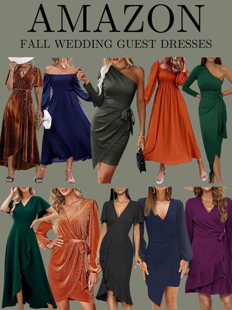 Fall wedding guest dress ideas from Amazon Wedding Guest Dress December, Wedding Guest Outfit Fall 2024, Amazon Dresses Wedding Guest Fall, Amazon Fall Wedding Guest Dress, Fall Wedding Guest Outfit November, Fall Wedding Guest Dress Amazon, Fall Wedding Guest Dress 2022 Amazon, Plt Clothing, Country Wedding Guest Dress