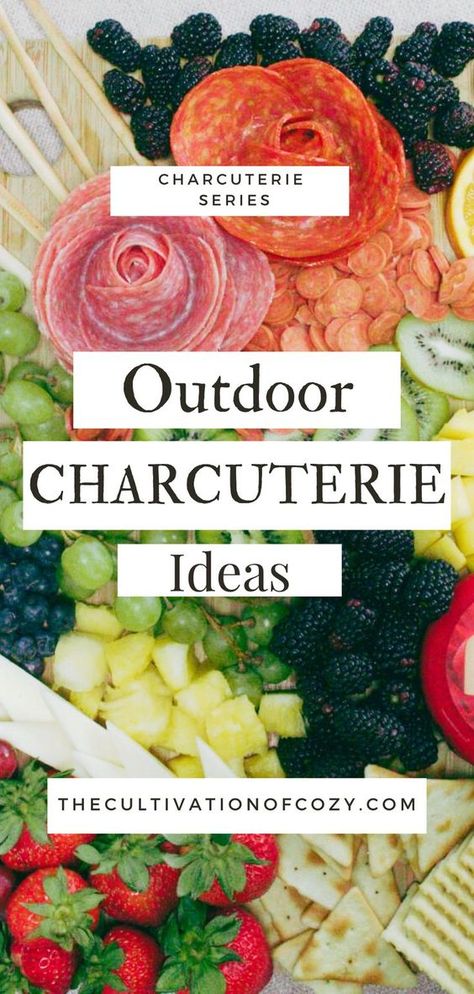 Simple Picnic Charcuterie Board, How To Host A Charcuterie Party, Burger Charcuterie Board Ideas, What To Bring To A Charcuterie Party, How To Keep A Charcuterie Board Cold, Keeping Charcuterie Board Cold, Outdoor Charcuterie Table, Poolside Charcuterie Board, Keep Charcuterie Board Cold