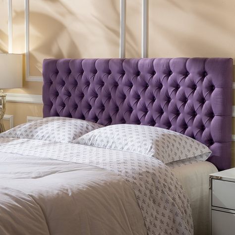 Amazon.com - Brunet Light Purple Fabric Queen/ Full Headboard - Full Metal Bed Frame, Contemporary Headboards, Open Frame Headboard, Upholstered Panel Headboard, Full Headboard, Button Tufted Headboard, Fabric Headboard, Wingback Headboard, Bed Lights