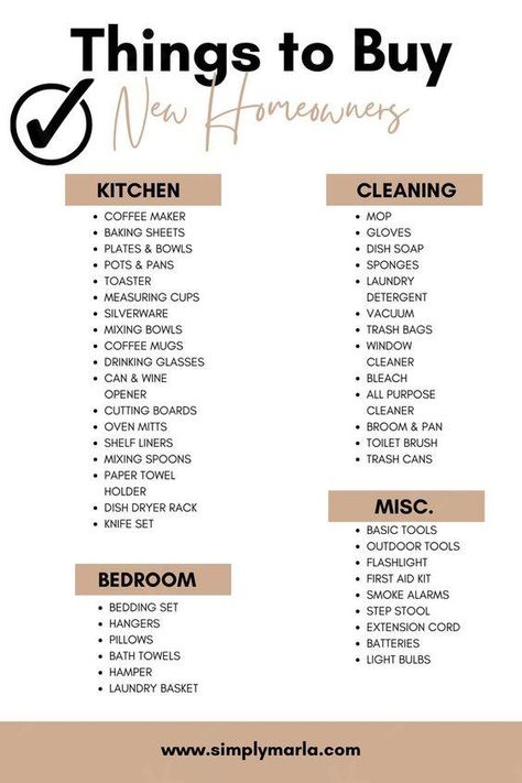 SHOPPING FOR A NEW HOME OR APARTMENT? CONGRATULATIONS!! CHECK OUT THIS HOUSEHOLD ESSENTIALS SHOPPING LIST FOR YOUR FIRST HOME! THIS IS A FREE PRINTABLE SO YOU DO NOT FORGET ANYTHING WHILE SHOPPING FOR YOUR NEW HOME! WE MADE SURE TO INCLUDE ALL OF YOUR ESSENTIALS INCLUDING CLEANING SUPPLIES. I HOPE YOU ENJOY:)
 ... daha fazla First Home Furniture Checklist, House Essentials List, Household Essentials List, New House Essentials, Kitchen Essentials Checklist, First Home Essentials, Homeowner Checklist, First Home Checklist, Kitchen Checklist