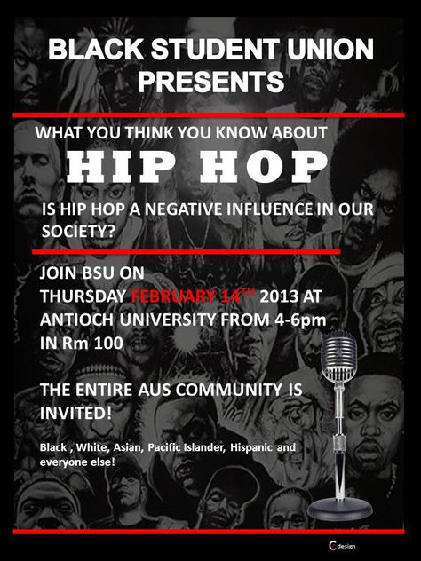 The Antioch University Seattle Black Student Union cordially invites you to participate in an exchange of culture and participate with a panel of thinkers.    Does hip hop have a negative influence in our society?    This is an open to all and delicious cuisine will be available during the event in room 100. History Quotes Funny, College Event Ideas, Black Student Union, Event Ideas Creative, Union University, Event Planning Organization, College Event, Meeting Ideas, Nasa History