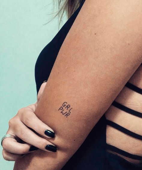 10 Tiny Tattoo Ideas That Prove Bigger Isn’t Always Better Equality Tattoos, Empowerment Tattoo, Tiny Tattoos With Meaning, Cream Tattoo, Feminist Tattoo, Girl Power Tattoo, Tiny Tattoos For Women, Power Tattoo, Small Tattoos With Meaning