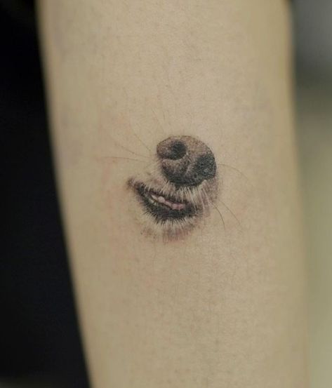 Pet Dog Tattoo Designs, Dog Eyes Tattoo Ideas, Nose Dog Tattoo, Dog Tongue Tattoo, Dog Muzzle Tattoo, Dog Eye Tattoo, Dog Face Tattoo Simple, Dog Eyes Tattoo, Dog Nose Tattoo Ideas