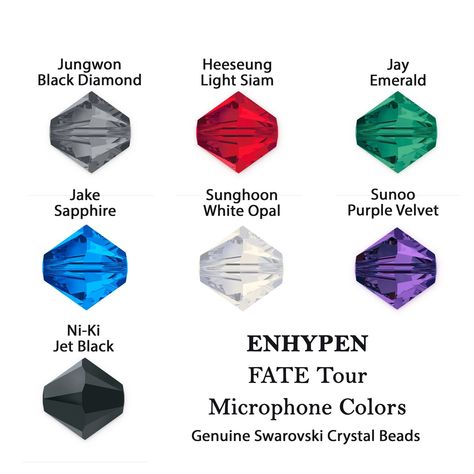 #ENHYPEN mic color fanchant bracelet with Swarovski Crystals and custom logo charm. #ENGENE #Jungwon #Heeseung #Jay #Jake #Sunghoon #Sunoo #Niki Enhypen Fanchant, Heeseung Bracelet, Enhypen Beaded Jewelry, Enhypen Mic, Jake Enhypen Bracelet, Enhypen Inspired Bracelet, Heeseung Earrings, Enhypen Bracelet, Niki Necklace Enhypen