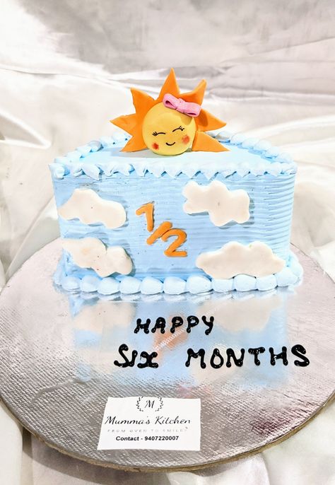 6th month Birthday Cake, Half year birthday cake, 1/2 cake Half Birthday Cake Design, Half Way Around The Sun 6 Months, Half Birthday Cake Boy, 6 Month Baby Cake, Six Month Birthday Cake, 6th Month Birthday Cake, 6month Birthday, 1/2 Birthday Cake 6 Months, 6 Months Birthday Cake