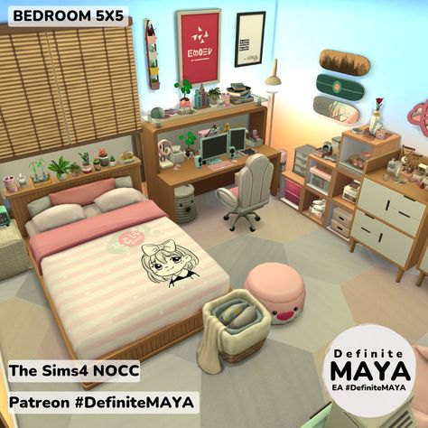 NOCC/ Mod-Free/ Functional in gameplay. ***Download from EA gallery #DefiniteMAYA *** Support me on Patreon *** Sims Bedroom Patreon, Aesthetic Bedroom Sims 4, Sims Parents Bedroom, Sims 4 Cc Teenage Bedroom Patreon, Sims 4 Bedroom Set Patreon, Sims 4 Kids Room, Parents Bedroom, Cc Folder, Sims 4 Bedroom