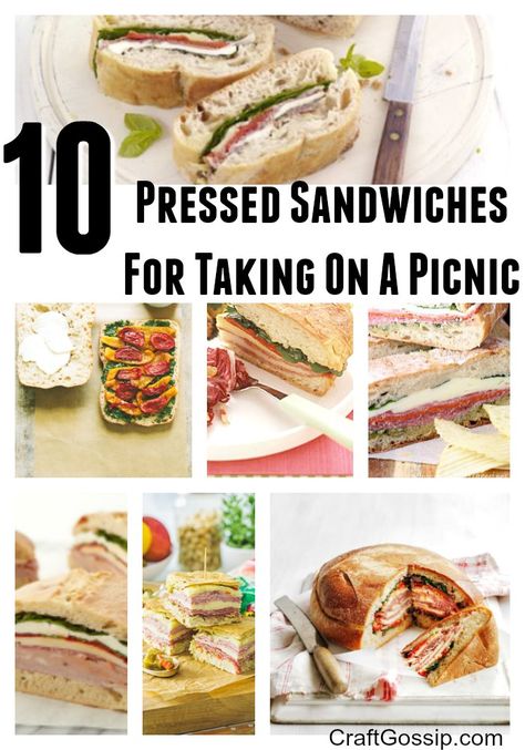 10 Pressed Sandwich Recipes French Pressed Sandwich, Pressed Sandwich Recipes, Unique Sandwich Recipes, Pressed Sandwiches, Italian Sandwich Recipes, Cold Sandwich Recipes, Vegetarian Sandwich Recipes, Pressed Sandwich, Picnic Sandwiches