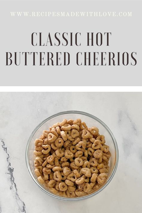 Take a trip back to your childhood with classic hot buttered cheerios. This tasty cereal treat combines your favorite Cheerios cereal with a sweet buttery flavor, topped with sugar and cinnamon. Cheerios Snack Mix Recipes, Cheerio Treats, Cheerios Recipes, Cereal Treats, Cinnamon Flavor, Snack Mix, Appetizers For Party, Mouth Watering, Food Blogger