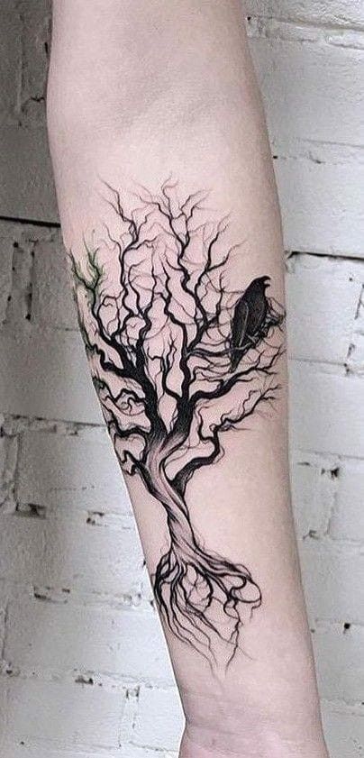 Tree Thigh Tattoo, Tattoos Tree, Yggdrasil Tattoo, Tree Roots Tattoo, Tree Sleeve Tattoo, Tree Tattoo Forearm, Tree Tattoo Arm, Roots Tattoo, Autumn Tattoo