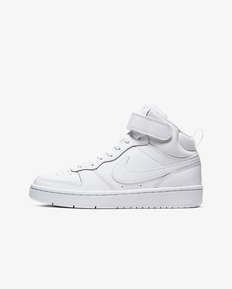 Nike Court Borough Mid 2, Nike Court Vision Mid, Court Borough Mid 2, Nike Court Borough, Really Cute Outfits, Shoes Nike, White Style, Nike Jordan, Golden Goose Sneaker