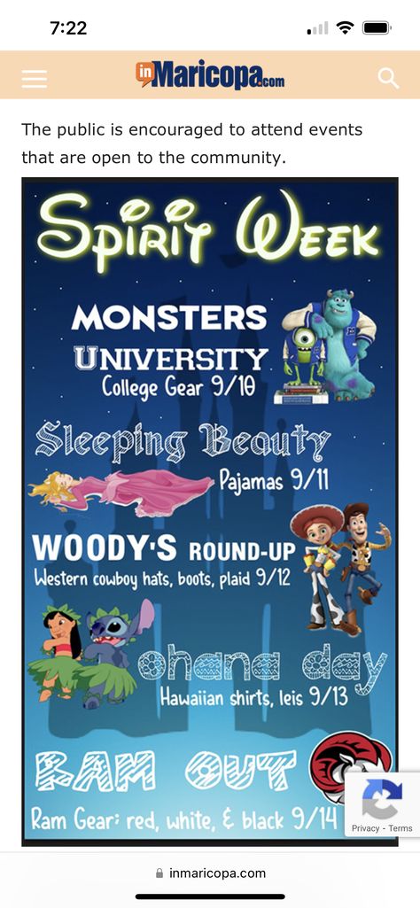 Disney Spirit Week Ideas, Disney Spirit Week, Disney Homecoming, Associate Appreciation, Spirit Day Ideas, Hoco 2023, Dress Up Days, Homecoming Spirit Week, School Spirit Week