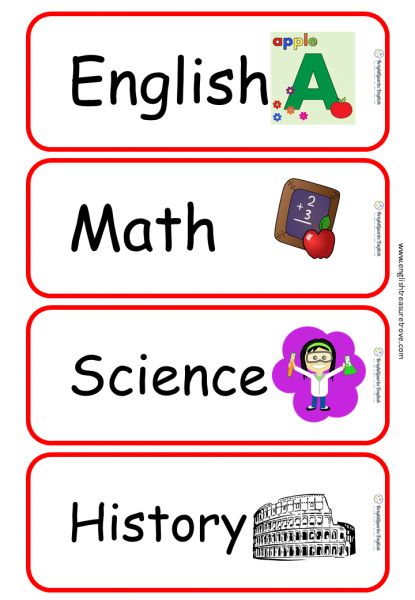 School Subjects English Flashcards Set 1 – English Treasure Trove Flashcard Ideas, English Flashcards, Phonics Alphabet, English Subject, Vocabulary Flash Cards, Preschool Classroom Decor, English Exercises, Classroom Organisation, English For Kids