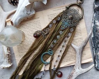 Deadlycherries - Etsy UK Modern Druid, Fantasy Key, Assemblage Art Mixed Media, Tassel Crafts, Pagan Crafts, Festival Belt, Fairy Accessories, Belt Chain, Viking Woman