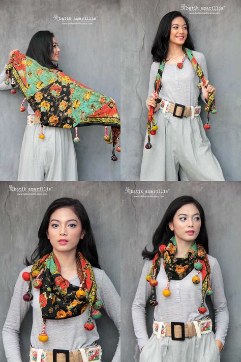 Dupatta Setting, Batik Scarf, Costume Jewelery, Saree Blouse Neck Designs, Scrap Fabric Crafts, How To Wear A Scarf, Best Accessories, Fabric Earrings, Fiber Jewelry