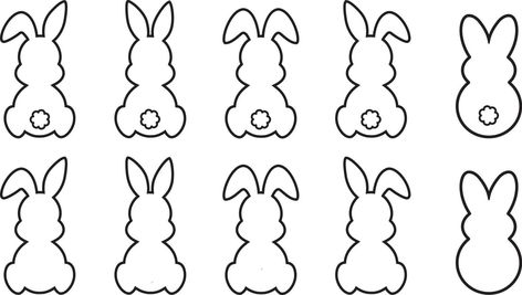 Bunny Outline Printable, Bunny Outline Drawing, Easter Bunny Outline, Bunny Video, Bunny Outline, Bunny Shape, Outline Drawing, Bunny Svg, Outline Drawings