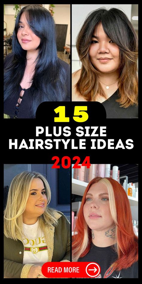 Trendy January 2024 Hairstyles Guide 15 Ideas Cabelo Plus Size, Round Face Haircuts Long, Double Chin Hairstyles, Bobs For Round Faces, Plus Size Hairstyles, Long Shag Hairstyles, Long Shag Haircut, Textured Haircut, Long To Short Hair