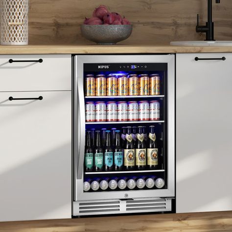 Nipus Classic Series 24" Beverage Refrigerator 190 Can Single Zone Built-In and Freestanding - Wayfair Canada Refrigerator Cooler, Wine Coolers Drinks, Beverage Refrigerator, Garage Storage Cabinets, Kitchen Sale, Beverage Cooler, Classic Series, Wine Storage, Lighting Sale