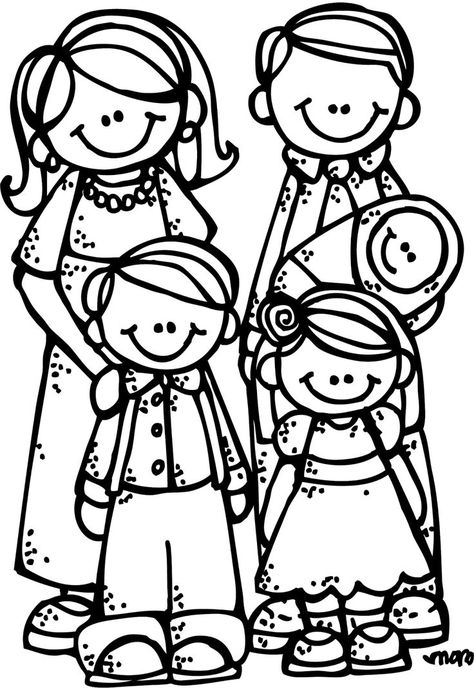 coloring page of family Lds Clipart, Melonheadz Clipart, Family Coloring Pages, Family Clipart, Rainbow Canvas, Family Coloring, Clipart Black And White, Cute Family, Coloring Pictures