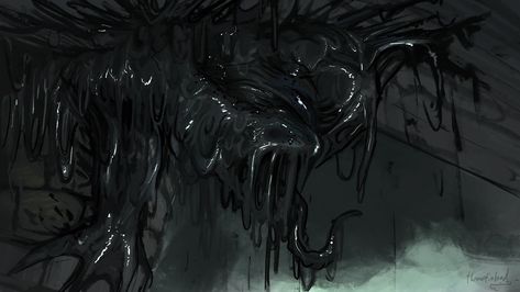 ArtStation - Tar lurker Printed Portfolio, Alien Art, Dark Places, Creature Concept, In The Mood, Creature Art, Just Go, Art Inspo, Digital Artist