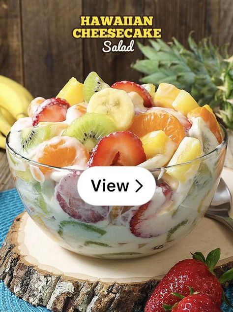 Lemon8 · Hawaiian Cheesecake Salad  · @Italia Love Hawaiian Cheesecake Salad Recipe, Hawaiian Fruit Salad, Hawaiian Cheesecake, Hawaiian Fruit, Cheesecake Fruit Salad, Cheesecake Fruit, Cheesecake Salad, Wooden Fruit Bowl, The Slow Roasted Italian