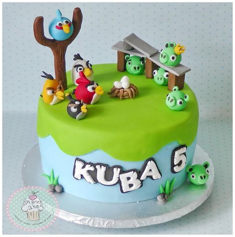 Angry Birds Birthday Cake, Cake Decorating For Kids, Planet Cake, Minion Birthday Cake, 17 Birthday Cake, Bird Birthday Parties, Birds Cake, Angry Birds Cake, Bird Cake