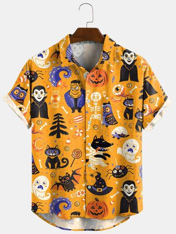 I found this amazing Newchic Design Halloween Cartoon Funny Print Turn Down Collar Short Sleeve Shirts with US$21.99,and 14 days return or refund guarantee protect to us. --Newchic Halloween Cartoon, Cartoon Funny, Halloween Cartoons, Funny Prints, Funny Cartoons, Halloween Design, Cartoon Styles, Funny Shirts, Online Clothing