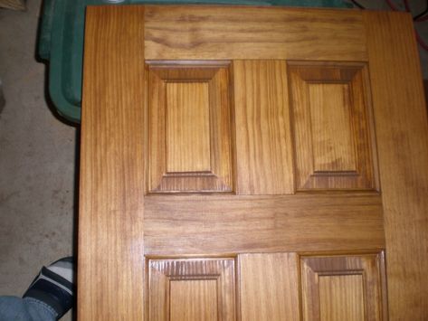 Stained Interior Doors, Interior Doors Stained, Staining Pine Wood, Stain Pine, Rental Makeover, Pine Interior Doors, Wood Conditioner, Adams Homes, Stain On Pine