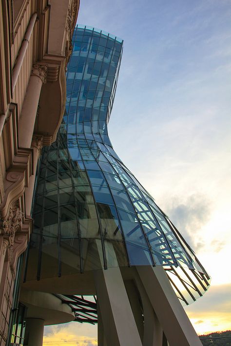 Prague Dancing House, Deconstructivism Architecture, Dancing House Prague, Dancing House, Deconstructivism, Frank Gehry, Portfolio Inspiration, Maximalism, Prague