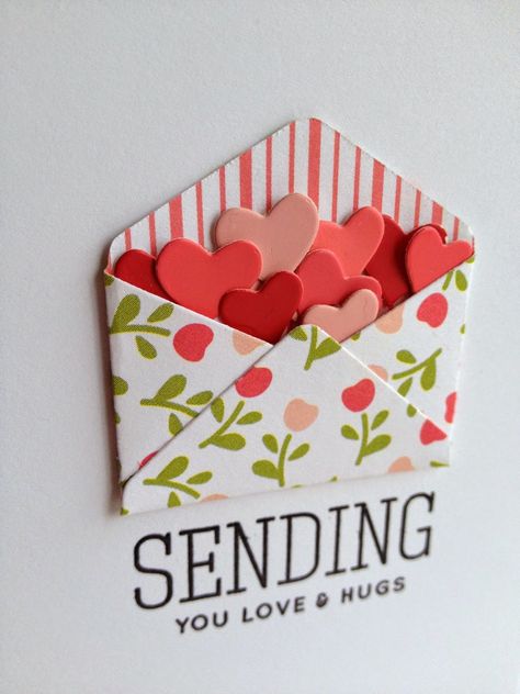 I'm in Haven: Sending More Love and Hugs Love And Hugs, Valentines Day Cards Handmade, Love Hugs, Valentine Cards Handmade, Birthday Cards Diy, Get Well Cards, Handmade Birthday Cards, Cards For Friends, Valentine Crafts