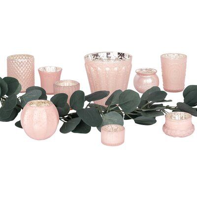 Everly Quinn 6 Piece Ceramic Tabletop Hurricane Set | Wayfair Table Centerpieces Home, Glass Tealight Candle Holders, Rustic Style Wedding, Candle Holders Wedding, Closet Decor, Votive Candle Holder, Metal Lanterns, Votive Holder, Pillar Candle Holders