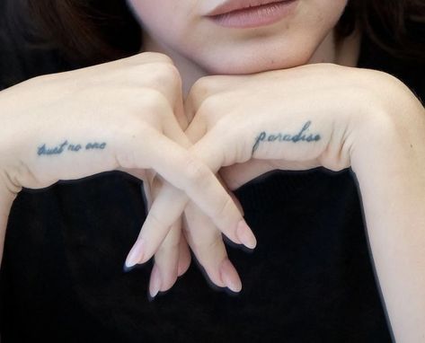 Lana Del Rey Hand Tattoo, Cinnamon Girl Tattoo, Ldr Tattoo, Trust No One Tattoo, Lana Del Rey Tattoos, Tattoos Hand, Instagram Branding Design, Elegant Tattoos, Doll Parts