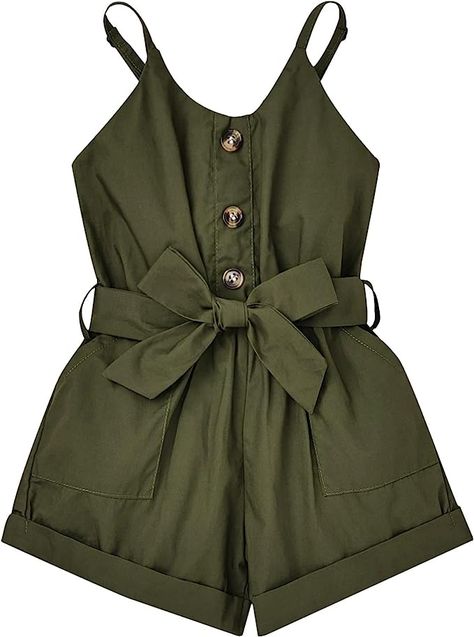 Amazon.com: ODIMAME Girls Romper Size 13-14 Girl Romper Summer Short Jumpsuit V-neck Adjustable Spaghetti Straps Side Pockets Outfits Green 13-14 Years Old: Clothing, Shoes & Jewelry Romper Aesthetic, Summer Jumpsuit Short, Romper Summer, Cute Jumpers, Summertime Outfits, 2024 Christmas, Romper Outfit, Backless Design, Cute Rompers