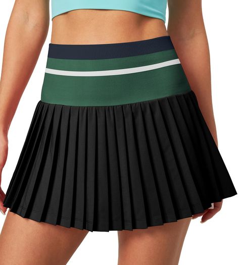 PRICES MAY VARY. Seamless support meets flowy movement. Our expanded 4.5" pleated tennis skirt with seamless waistband integrates with the weightless A-line pleats, delivering a flattering silhouette that moves with you. No more bulky seams digging in or causing irritation, so you can stay fully focused on your game without distractions. Beat the heat. Bring it cool. Feather light fabric with UV protection, you’ll be cool as a cucumber on the hottest days. This lightweight tennis skirt gives you Cute Golfing Outfits For Women, Tennis Skirt Outfit Black, Long Skort, Disney Trip Outfits, Cool As A Cucumber, Running Skirt, Running Skirts, Pleated Tennis Skirt, Athletic Skirt