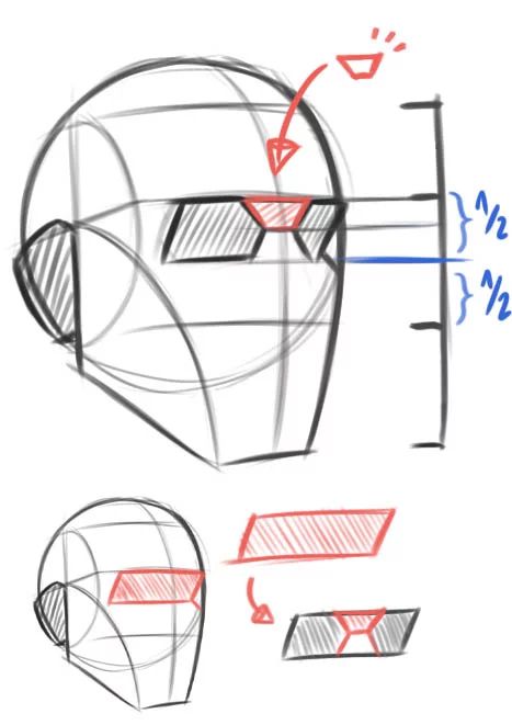 Art Reference Drawing Face, Human Face Reference Anatomy, Draw Portrait Tutorial, Loomis Head Drawing, Asaro Head Method, Head Drawing Method, How To Draw Details, Face Construction Drawing, Drawing The Head