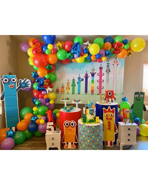 Numberblocks Birthday Party Decor Number Blocks Balloons, Number Blocks Birthday Party Decorations, Number Blocks Decoration, Numberblock Party, Alphablocks Birthday Party, Numberblocks Birthday Party, Numberblocks Birthday, Block Birthday Party, Number Blocks