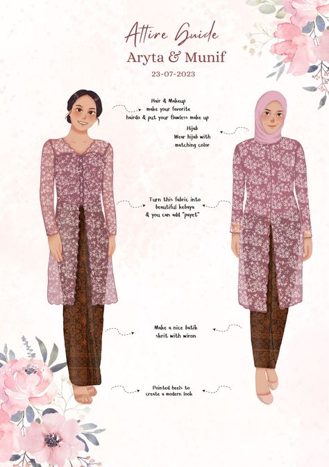 Open commission Bridesmaid Brokat, Guide Illustration, Attire Guide, Kebaya Bridesmaid, Model Dress Kebaya, Muslim Wedding Gown, Javanese Wedding, Kebaya Modern Dress, Bridesmaids Dress Inspiration