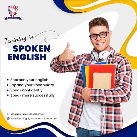 Looking for the Best Spoken English classes in Punjab? Join Learning Highway, the most trusted English Speaking Institute to become a fluent English speaker. Join Now and Speak more successfully. 👉For more information get in touch with us on: ☎️ Call:+91 9417-424242, +91 9914-100042 📧 Email: info@learninghighwayinstitute.com 🌐 Visit: www.learninghighwayconsultants.com 🏠: Muktsar Office: 30 feet Road, Near Bus Stand 🏠: Kotkapura Office: Opp. Giani Zail Singh Market Tutoring Flyer, Education Poster Design, Class Poster, Simple Saree Designs, Bus Stand, Fluent English, English Teaching, Spoken English, English Course